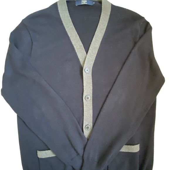 J Crew Mens Dk Blue Cotton Button Up V-Neck Classic Casual Cardigan Sz- M - Picture 2 of 15
